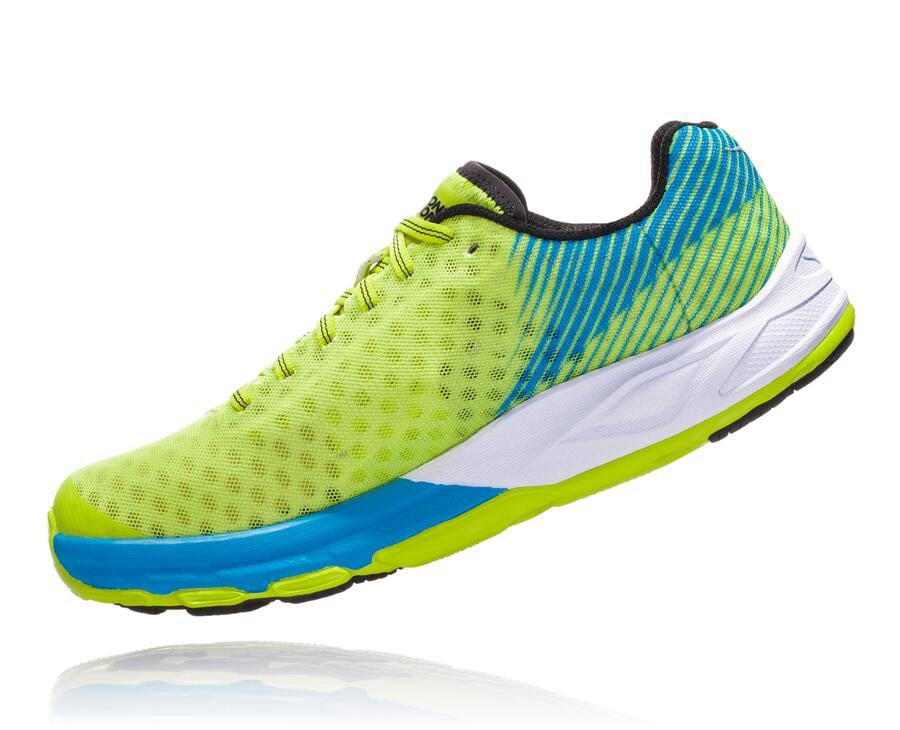 Hoka One One Running Shoes Womens Green/Blue - EVO Carbon Rocket - 67398QYUE